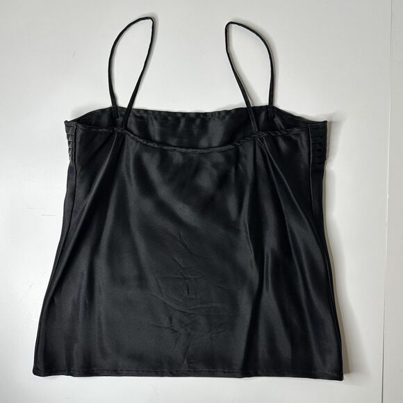 Vtg Fritzi Cami Tank Top Womens Sz M Black Spaghetti Strap Basic Layering READ - Picture 2 of 10